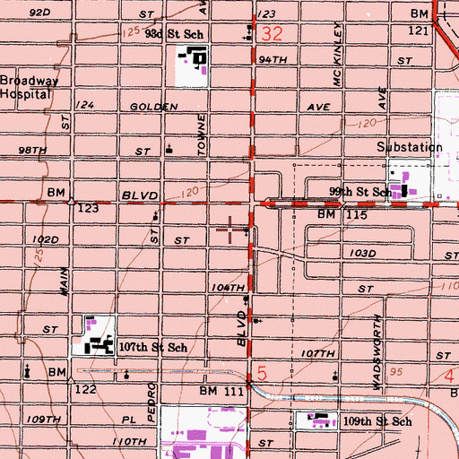 Topographic Map of Friendship Baptist Church, CA