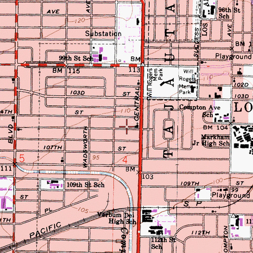 Topographic Map of Grant African Methodist Episcopal Church, CA