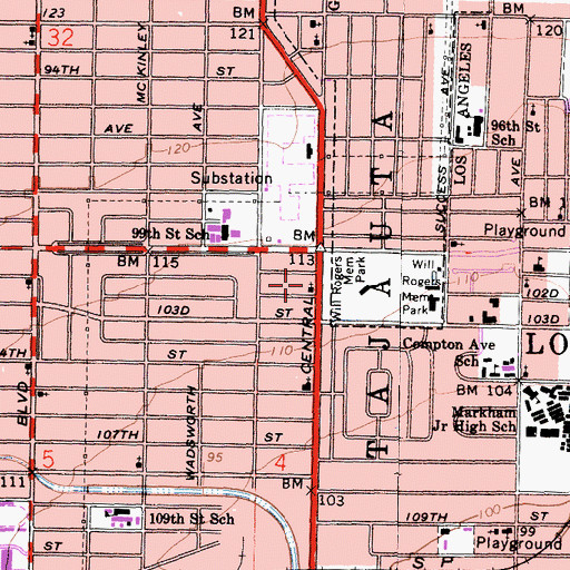 Topographic Map of Hays Tabernacle Christian Methodist Episcopal Church, CA