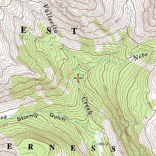 Topographic Map of Nebo Creek, CO