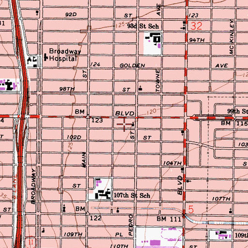 Topographic Map of Saint John Missionary Baptist Church of Jesus Christ, CA