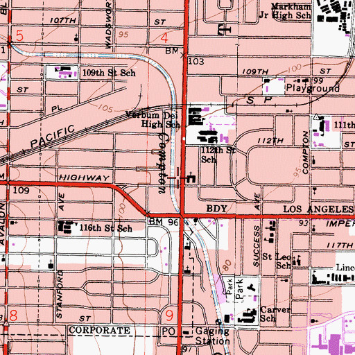 Topographic Map of Tabernacle of Faith Baptist Church, CA