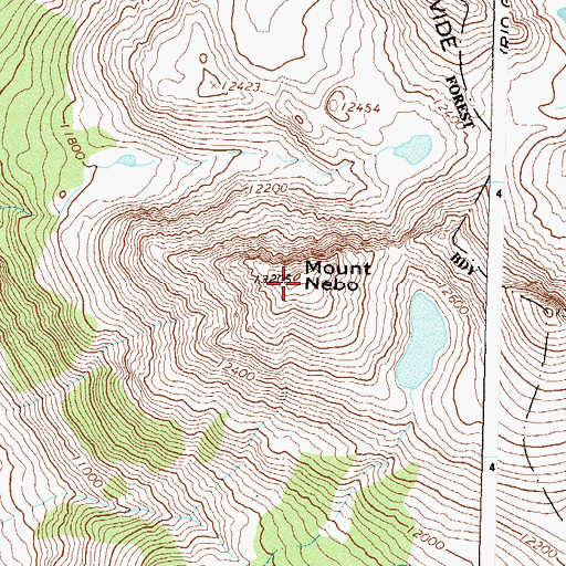 Topographic Map of Mount Nebo, CO