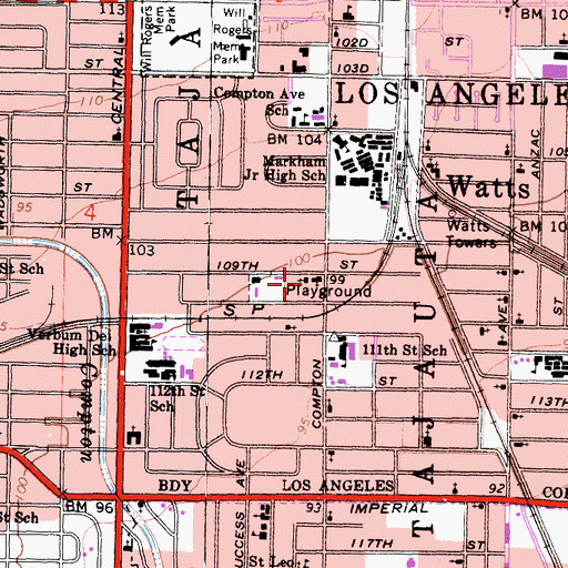 Topographic Map of Phillips Chapel Christian Methodist Episcopal Church, CA