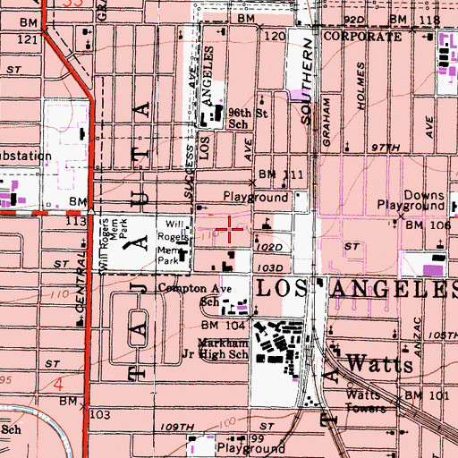 Topographic Map of Welcome Baptist Church, CA