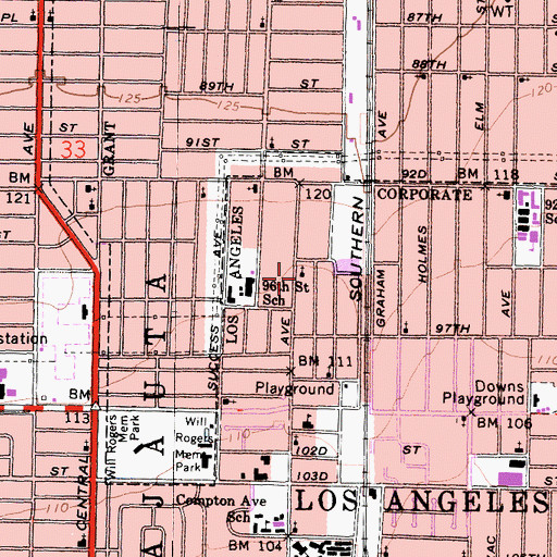 Topographic Map of Church of Christ, CA