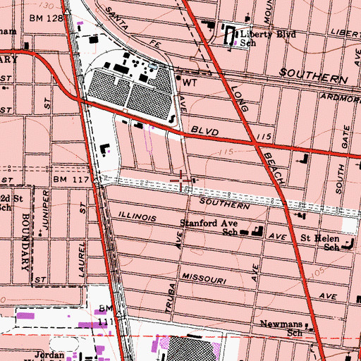 Topographic Map of Firestone Assembly of God Church, CA