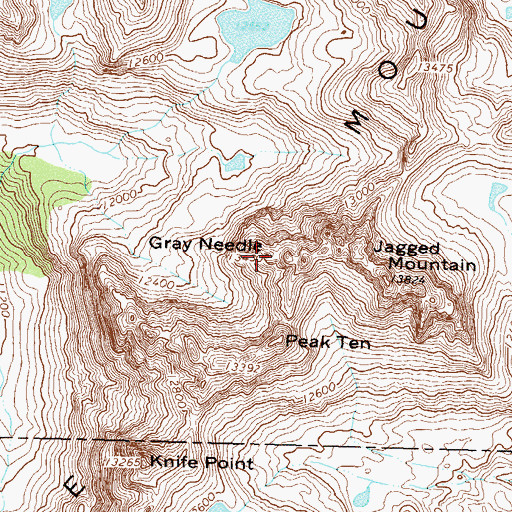 Topographic Map of Gray Needle, CO