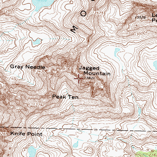 Topographic Map of Jagged Mountain, CO