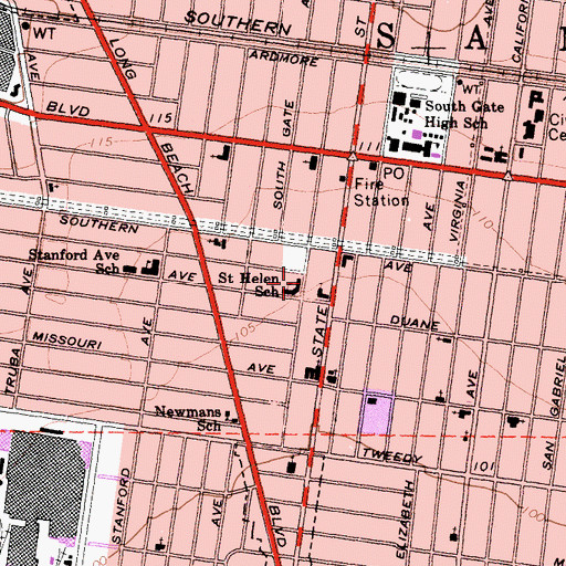 Topographic Map of Saint Helens Convent, CA