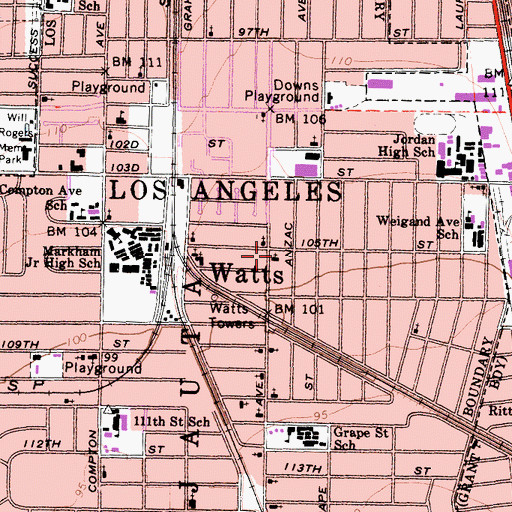 Topographic Map of Temple Bethel Gladic, CA
