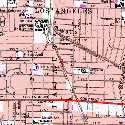 Topographic Map of Union Baptist Church, CA