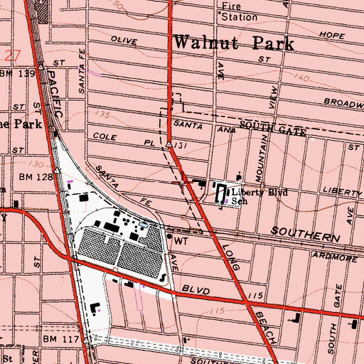 Topographic Map of Redeemer Lutheran Church, CA