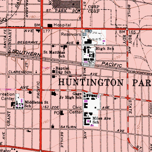 Topographic Map of Church of Religious Science, CA