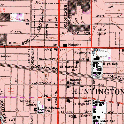 Topographic Map of Grace Church, CA