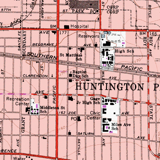 Topographic Map of Seventh Day Adventist Church, CA