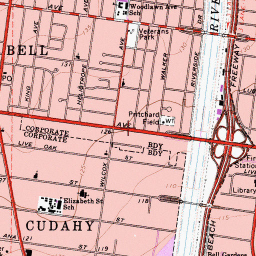 Topographic Map of Bell Medical Center, CA
