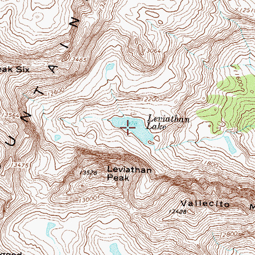 Topographic Map of Leviathan Lake, CO