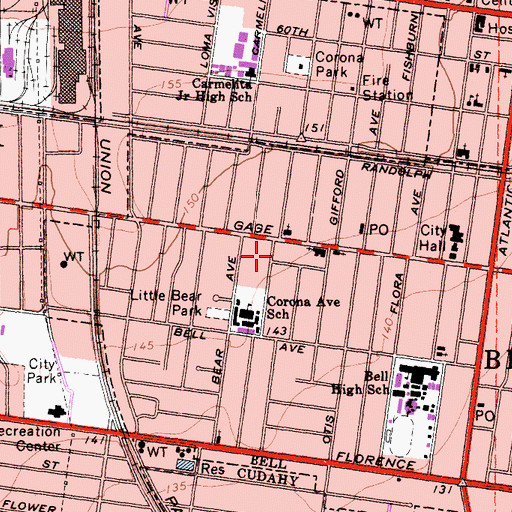 Topographic Map of Shiloh Primitive Baptist Church, CA