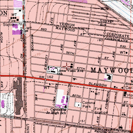 Topographic Map of First Baptist Church, CA