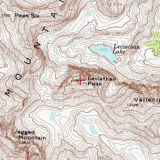 Topographic Map of Leviathan Peak, CO