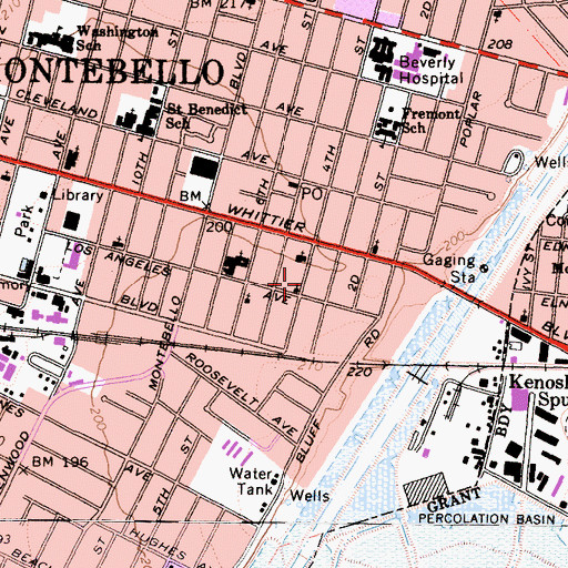 Topographic Map of Church of Christ, CA