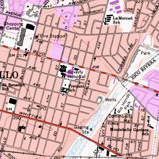 Topographic Map of Kingdom Hall of Jehovahs Witnesses, CA