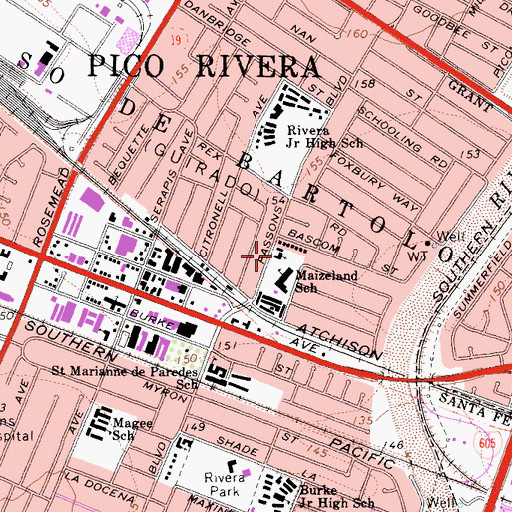 Topographic Map of Saint Bartholomews Episcopal Church, CA