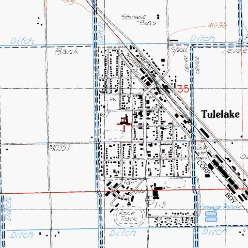 Topographic Map of First Baptist Church of Tulelake, CA