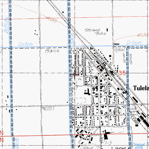 Topographic Map of Tulelake Christian Fellowship Church, CA