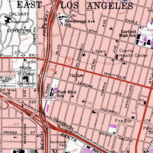 Topographic Map of Angelus Emergency Hospital, CA