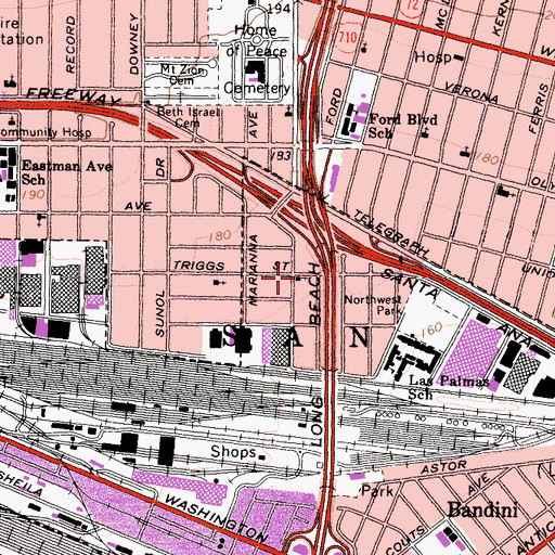 Topographic Map of Church of God, CA