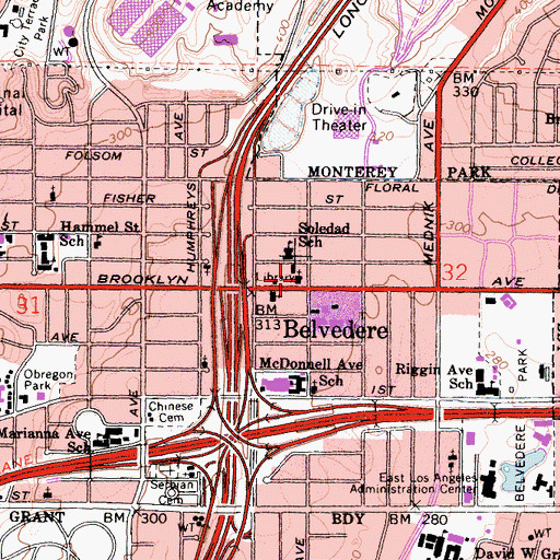 Topographic Map of Church of Our Lady of La Soledad, CA