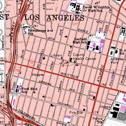 Topographic Map of El Siloe Apostolic Church, CA