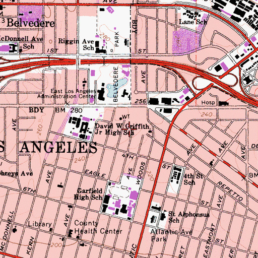 Topographic Map of Old Romanski Church (historical), CA