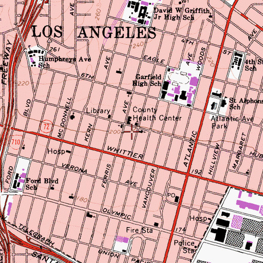 Topographic Map of Saint Sarkis Armenian Apostolic Church, CA