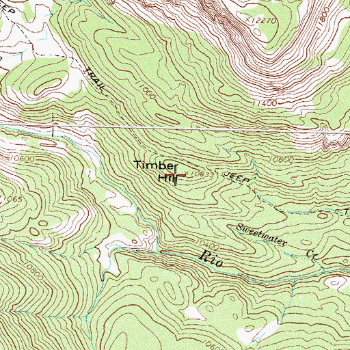 Topographic Map of Timber Hill, CO