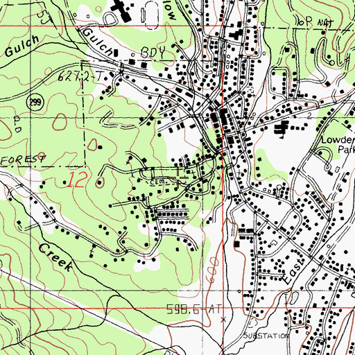 Topographic Map of Weaverville Church of the Nazarene, CA