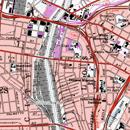 Topographic Map of Belvedere Hospital, CA