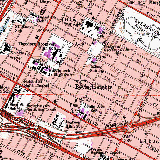 Topographic Map of Casa del Mexicano, CA