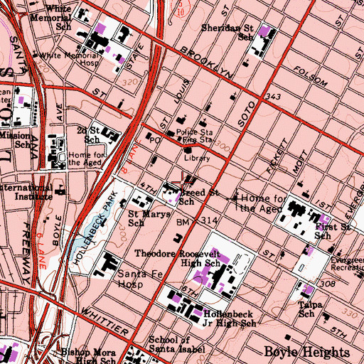 Topographic Map of Community House of God, CA