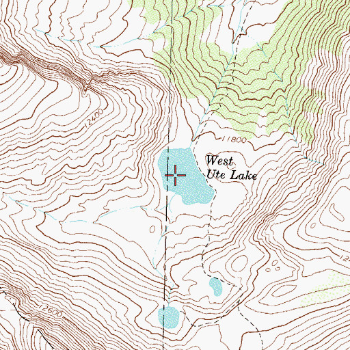 Topographic Map of West Ute Lake, CO