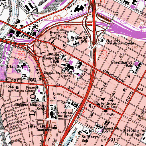 Topographic Map of Paulson Hall, CA