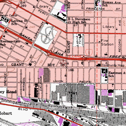 Topographic Map of Pentecostal Tabernacle, CA