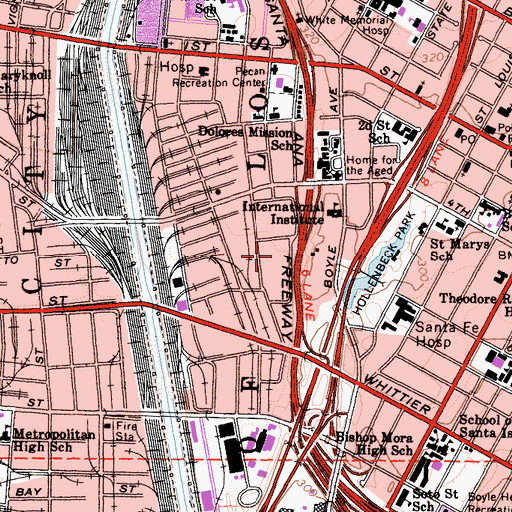 Topographic Map of Pico Gardens, CA