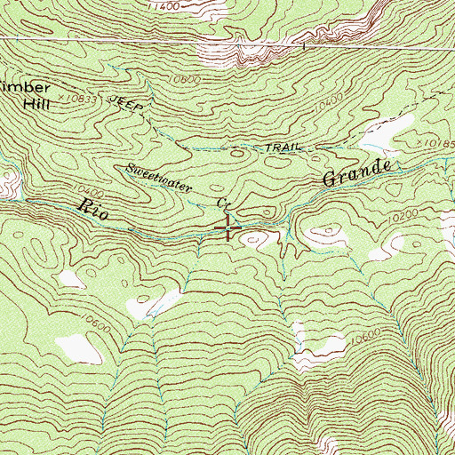 Topographic Map of Sweetwater Creek, CO