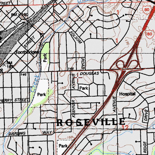 Topographic Map of Bethel Lutheran Church, CA