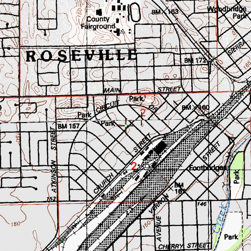 Topographic Map of Faith Chapel Assembly of God Church, CA
