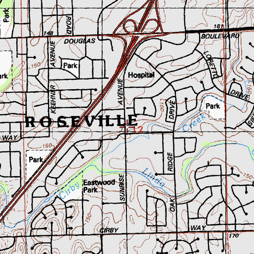 Topographic Map of First Presbyterian Church, CA