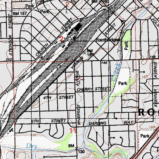 Topographic Map of Rock of Roseville Church, CA